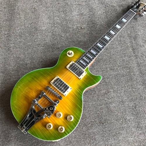 Free delivery, rosewood fingerboard, tiger maple top Bigs tremolo Electric guitar , high quality electric guitar