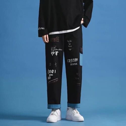 Fashion Harajuku Mens Cargo Pants Korean Streetwear Joggers Men Trousers Harem Pant Casual Men Clothing Elastic Waist Men Pants