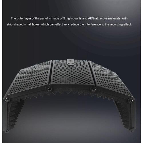 Microphone Isolation Shield Broadcast Noise Reduction Equipment Adjustable Foldable Sound-absorbing Cover Microphone Wind Board
