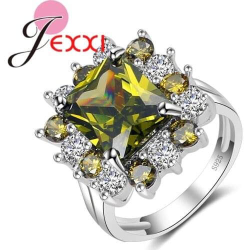 Exquisite 925 Sterling Silver Stamped Women Silver Engagement Proposal Rings For Lover Cubic Zironia Wedding Bands Ring Bague