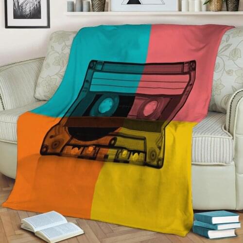 80s Cassette Tape V5 3D Print Plush Blanket Throw On Sofa Home Decor Soft Warmth Washable Nap Blanket Dropshipping