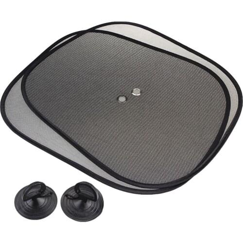 2Pcs Car Sunshade Car Window Shading Sunscreen Heat Insulation Car InteriorCurtain Suction Cup Mesh Block