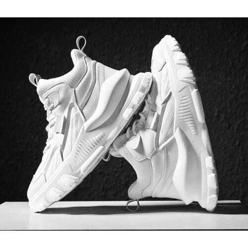 Hemmyi White High-top Sneakers Men Thick Bottom Breathable Shoes for Men Spring/Autumn Casual Male Footwear Support Dropshipping