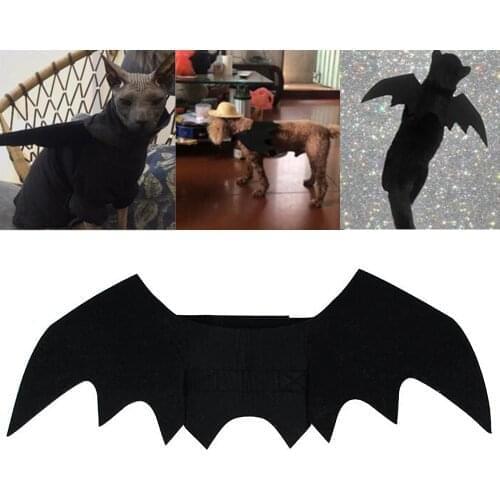 Bat Wings Vampire Cat Clothing Black Cute Fancy Dress Up Pet Dog Halloween Holiday Christmas Party Costumes Gifts Funny Clothes