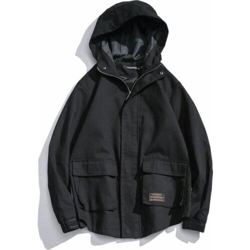 Spring And Autumn New Japanese Workwear Large Size Male Camouflage Hooded Big Pocket Jacket