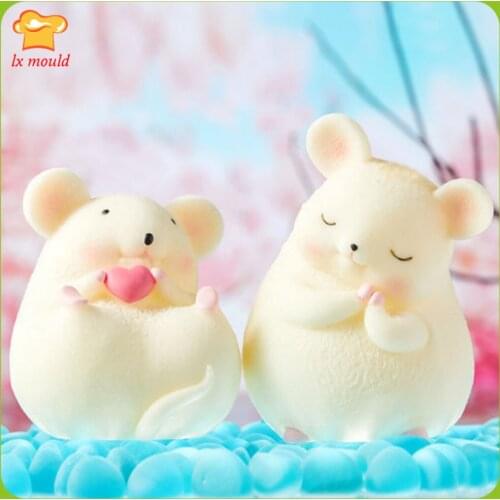 LXYY New Cartoon Silicone Moulds Decoration Cake Birthday Plaster Aroma Candle Mold-Rat
