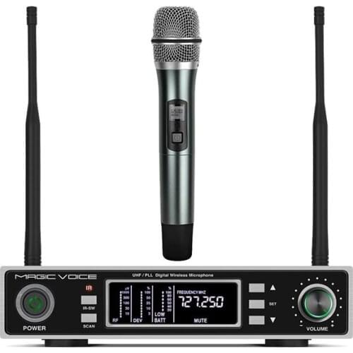 MAGICVOICE MV-1100E UHF DUAL TUNER 1 HANDHELD WIRELESS TRANSCEIVER MICROPHONE