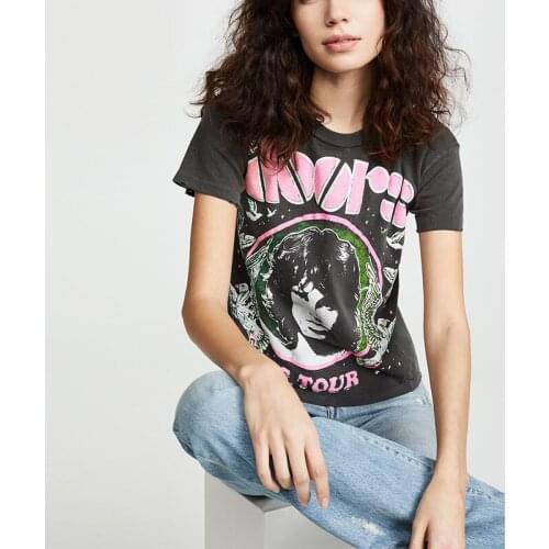 New product lady character pattern printing T-shirt casual street top summer T-shirt