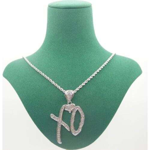 New 2021 Hip Hop Necklace Cubic Zircon Lettered XO Pendant With Stainless Steel Long Chain Necklace For Women Men Jewelry