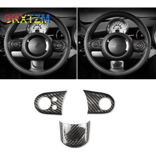 Carbon Fiber Steering Wheel Cover Interior Steering Wheel Frame Trim For Mini Cooper R55 R56 R57 R58 R59 R60 R61 Clubman Country