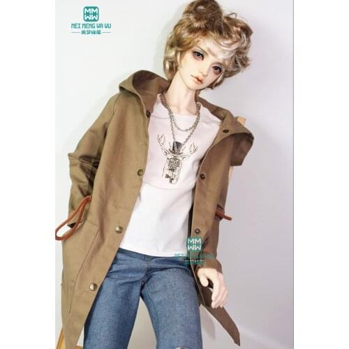 BJD doll clothes fits BJD uncle fashion drawstring jacket plaid shirt wild T-shirt