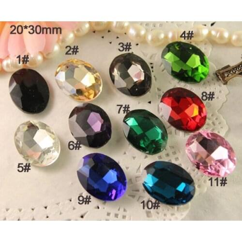 20*30mm Oval glass crystal beads more colors available~ U choose rhinestone shiny