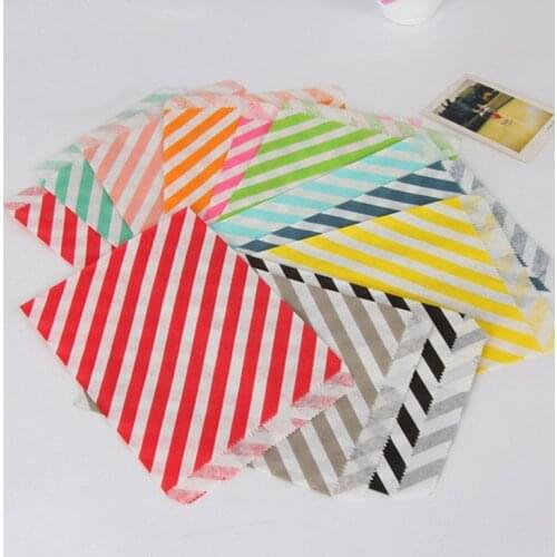 25/50/100pcs Paper Bags Dot Stripe Candy Bag Birthday Party Decoration Packing Gift Cookie Bag Wedding Christmas Party Supplies