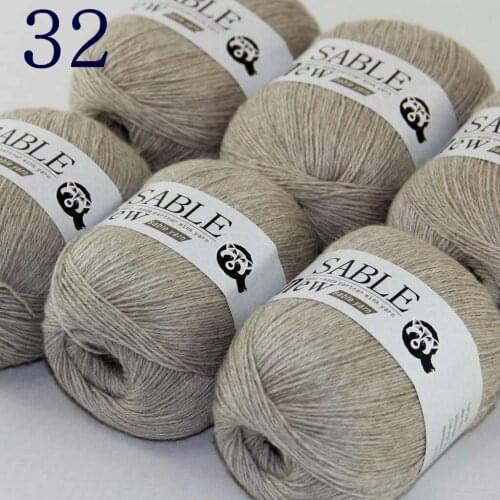 Sale 6*50gr Super Soft Pure Sable Cashmere Wrap Shawls Hand Knit Wool Crochet Yarn Sand 243-32-6