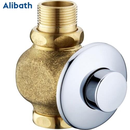 Toilet Flush Valve Manual Bathroom Stool Brass Valve Self-Closing Flush Time-Extended Press Type In Wall Delay Urinal