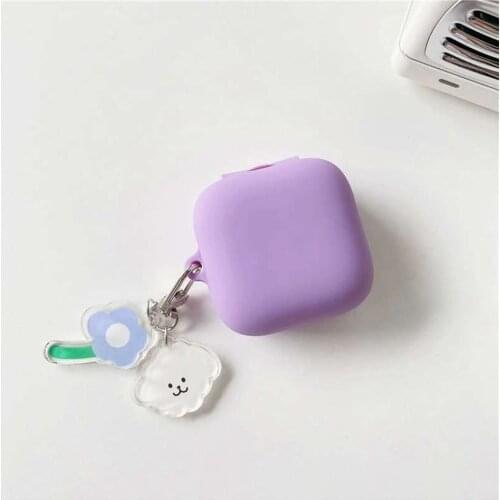 For Samsung Galaxy Buds Live Case Cute Korea flower Bear Cartoon Keyring Silicone Earphone Case for Samsung Live Cover Fundas