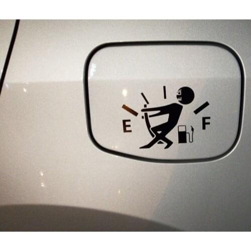 CHIZIYO 10CM*13CM Funny Fuel Tank Sticker High Gas Consumption Decal Fuel Gage Empty Insufficient Oil Stickers Vinyl Stickers