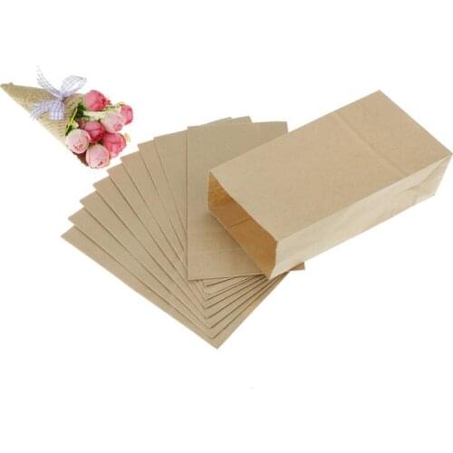 10pcs Vintage Brown Kraft Paper Bags Gift Food Bread Candy Party Bags