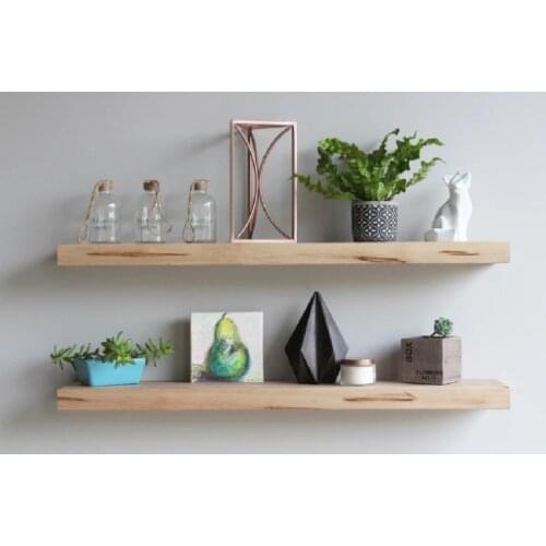 WorldWooden Wooden Decorative 2-Flying Shelf Bookshelf Hidden Connection Wall Shelf Accessory Shelf Flower Holder