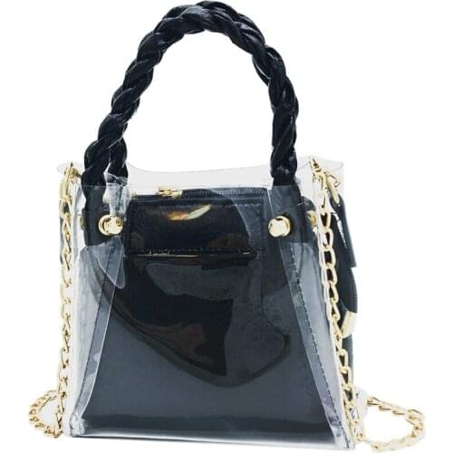 Summer Small Bag Female 2019 Korean Slung Ins Bucket Jelly Transparent Package Women Messenger Bags Women Shoulder Bag Wholesale