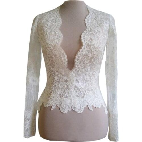 Women Wedding Shawls Lace Wraps Bridal Long Sleeves Jacket Party Coat Bridal Scarf