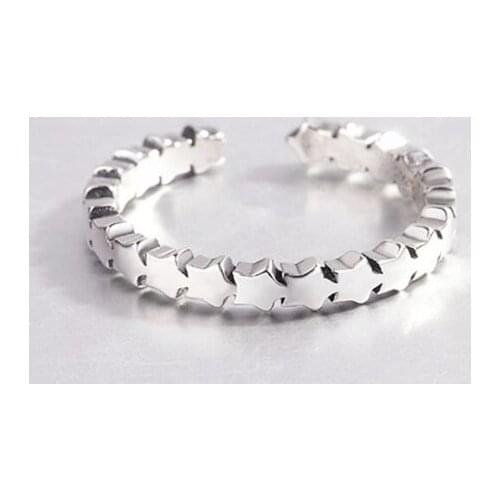 Sole Memory Retro Creative Mini Stars Cute Thai Silver Sweet 925 Sterling Silver Female Resizable Opening Rings SRI234