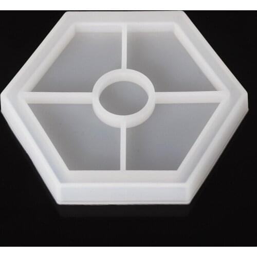 1pc Diameter 115mm Hexagon Cup Pad Silicone Mold Coaster Resin Casting Mold Silicone Jewelry Making Mould Craft