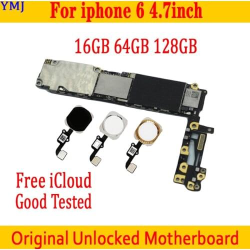 100% Original unlocked for iphone 6 Motherboard Without Touch ID/With Touch ID,for iphone 6 Logic boards,16gb / 32gb / 64gb