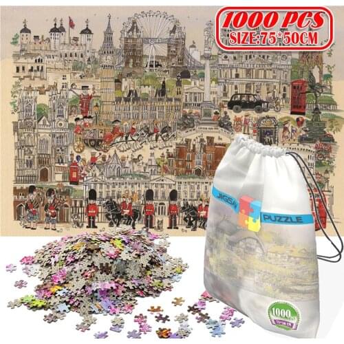 1000Pcs FreeHand London 3D Jigsaw Puzzles Adults Game Toys for Toys Boring Game Building Assembling Educational Toys
