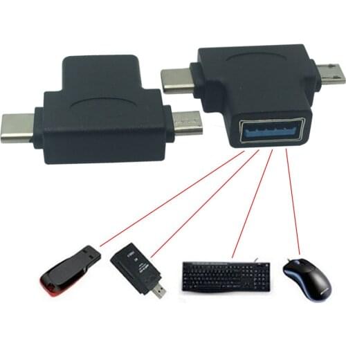 2 in 1 USB 3.0 OTG Cable Type C Micro usb to USB3.0 Adapter USB-C Data Transfer Cable for Samsung Xiaomi Huawei Type-C Phone
