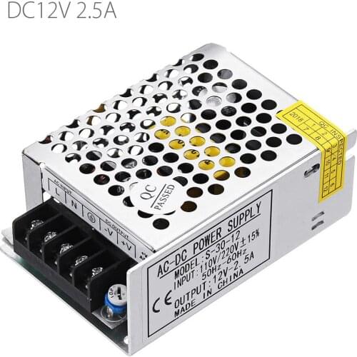 AC110V/220V To DC 12V 2.5A 30W Power Supply Lighting Transformer Driver Adapter for LED Strip Light