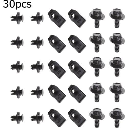 30Pcs/lot Engine Cover Undertray Splashguard Wheel Arch Screw Fastener Clips For Nissan Qashqai 2014-2020 Car Accessories