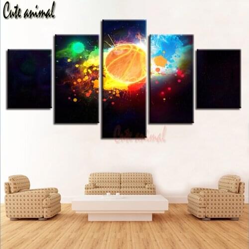 5 Pieces Basketball diamond painting Cross Stitch full square round diamond embroidery icons diamond mosaic sale home decor art