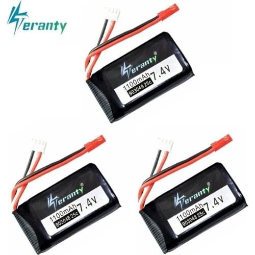 7.4V 1100mah 903048 LiPo Battery For Wltoys V353 A949 A959 A969 A979 k929 7.4v Battery For RC Toys Cars Boats Helicopters 3Pcs