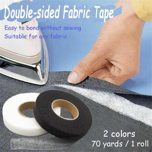 70 Yards 1/2/3cm Width DIY Double Sided White/Black Fusible Sewing Fabric Glue Tape Cloth Handmade Magic sewing sticker L*5