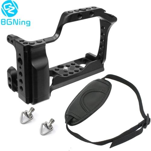 Aluminum Camera Cage for SONY a6500/a6400 for Canon EOS M50 for XT-2 XT3 SLR Quick-Rease Plate Mount Case with Wristband Strap