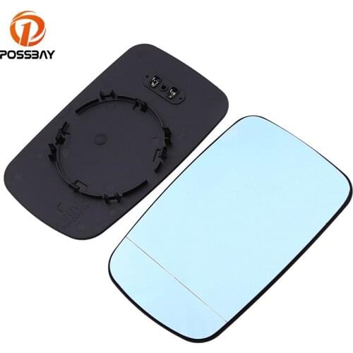 POSSBAY Door Wing Mirror Glass Heated Blue Car Mirror Rearview Rear View Lens for BMW 3-Series E46 Convertible 2000.03-2007.02