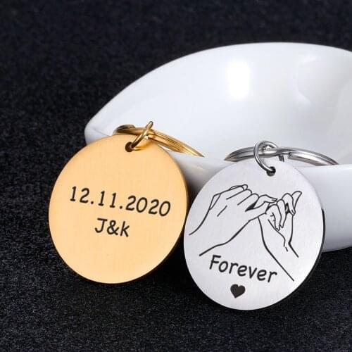 Valentines Day Gifts Couples Key Chain Boyfriend Girlfriend Keychain Ring Anniversary Gifts for Him Her Initial Letters Keyring