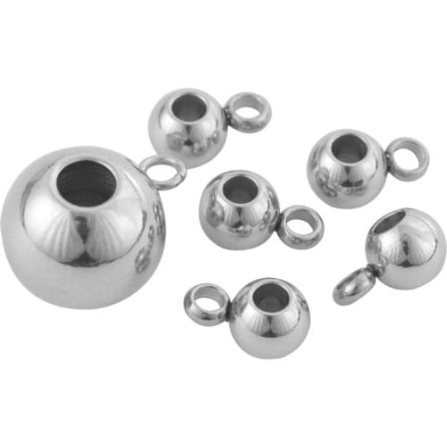Louleur 20pcs/Lot Stainless Steel Round Big Hole Spacer Beads For Jewelry Making Charm Bracelets Necklace DIY Jewelry Accessorie