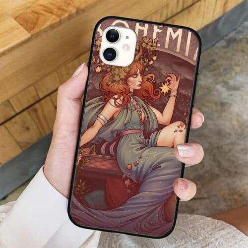 Art Nouveau BOHEMIA Phone Case For iPhone 11 Pro X XR XS Max 6 7 8 plus Samsung S8 S9 S10 S20 A10 A50