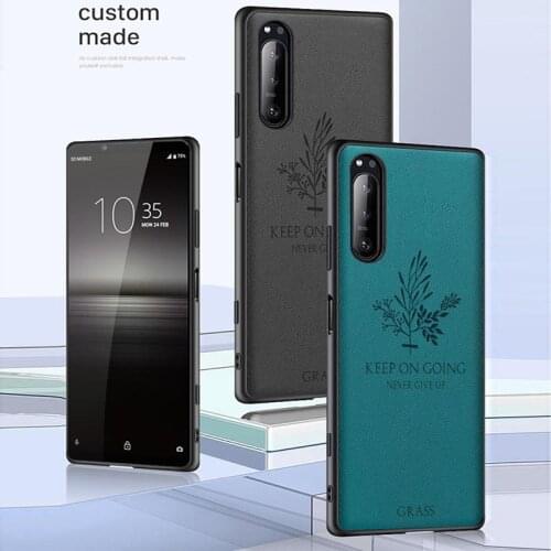 For Sony Xperia 1 ii Case Vegan leather Back Cover For Sony Xperia1 II Case For Sony 1II 1 II Plain soft shell