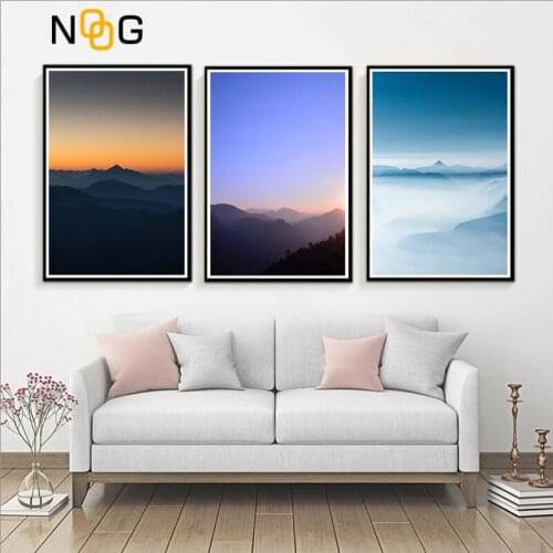 NOOG Nordic Decoration Mountains Lanscape Wall Art Canvas Poster and Print Canvas Painting Decorative Picture for Living Room