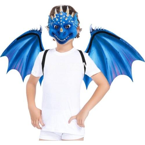 Childrens Dragon Mask Wings Kit Halloween Carnival Childrens Dragon Mask Wings Kit Cosply Party Mask Dress Up Props