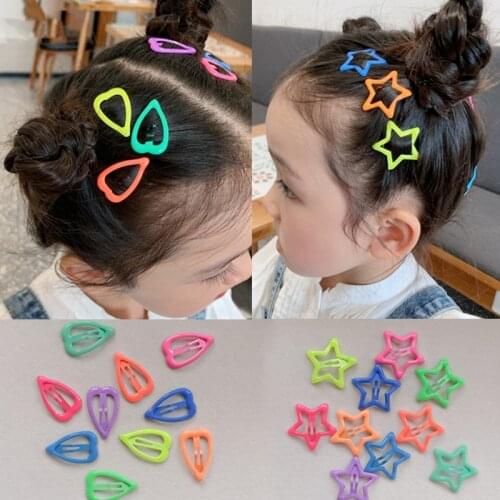 2021 New Luminous Candy Colors Baby Hairpins 10 Pcs Pack Girls Kids Children Hair Clips Barrettes Accessories Headwear Headdress