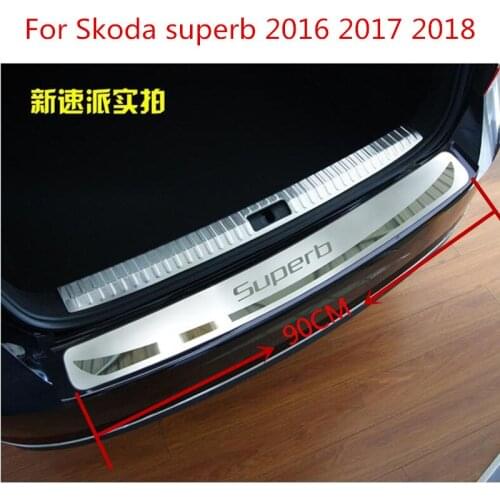 For Skoda superb 2016 2017 2018, Rogue Rear Bumper Protector Sill Trunk Guard Cover Car Style Tire