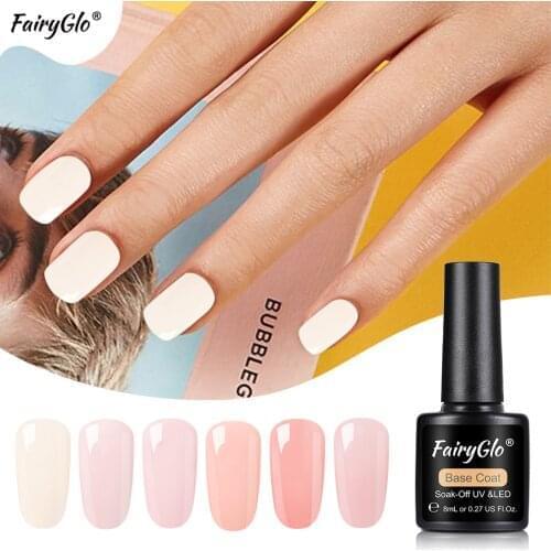 FairyGlo 8ML Two-Step Color Base Coat Two Using Ways Gel Nail Polish Soak Off UV Gel Varnish Long Lasting Nail Art Base Coat