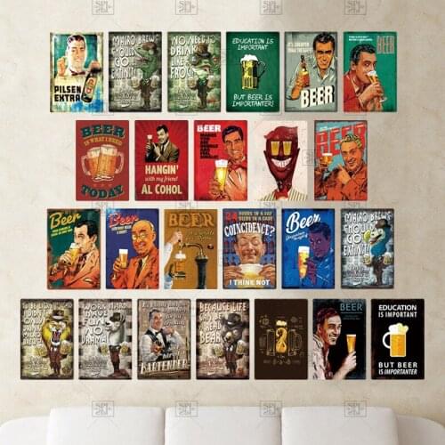 PILSEN EXTRA Beer Today Vintage Handsome Guy Pattern Metal Sign Bar Club Wall Hanging Paste Metal Tin Plate Decoration Plaque