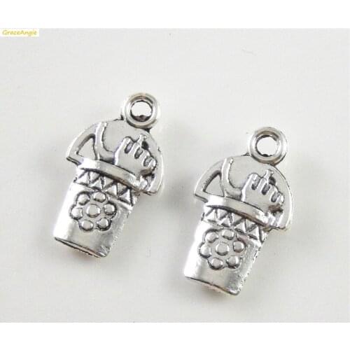 GraceAngie 60PCS Flowerpot Shape Tone Vintage Jewelry Making Findings DIY Necklace Anklet Keychain Bag Charm Decoration