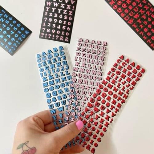 Ins Peach Heart Love Alphanumeric Label Sticker Color Diy Collage Notebook Stationery Creative Decorative Sticker Waterproof