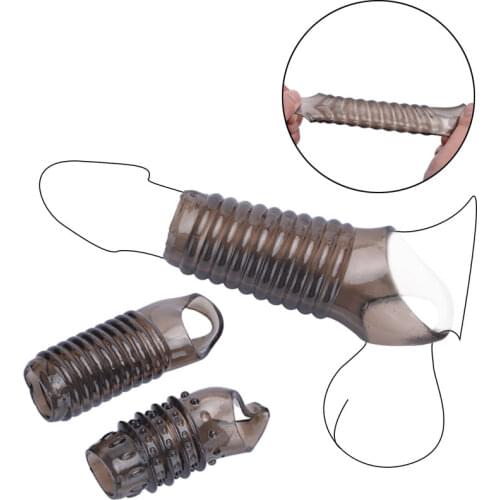 Sex Tools Silicone Reusable Penis Sleeve Delayed Ejaculation Chastity Device Lock Sperm Penis Erection Erotic Sex Toys For Men